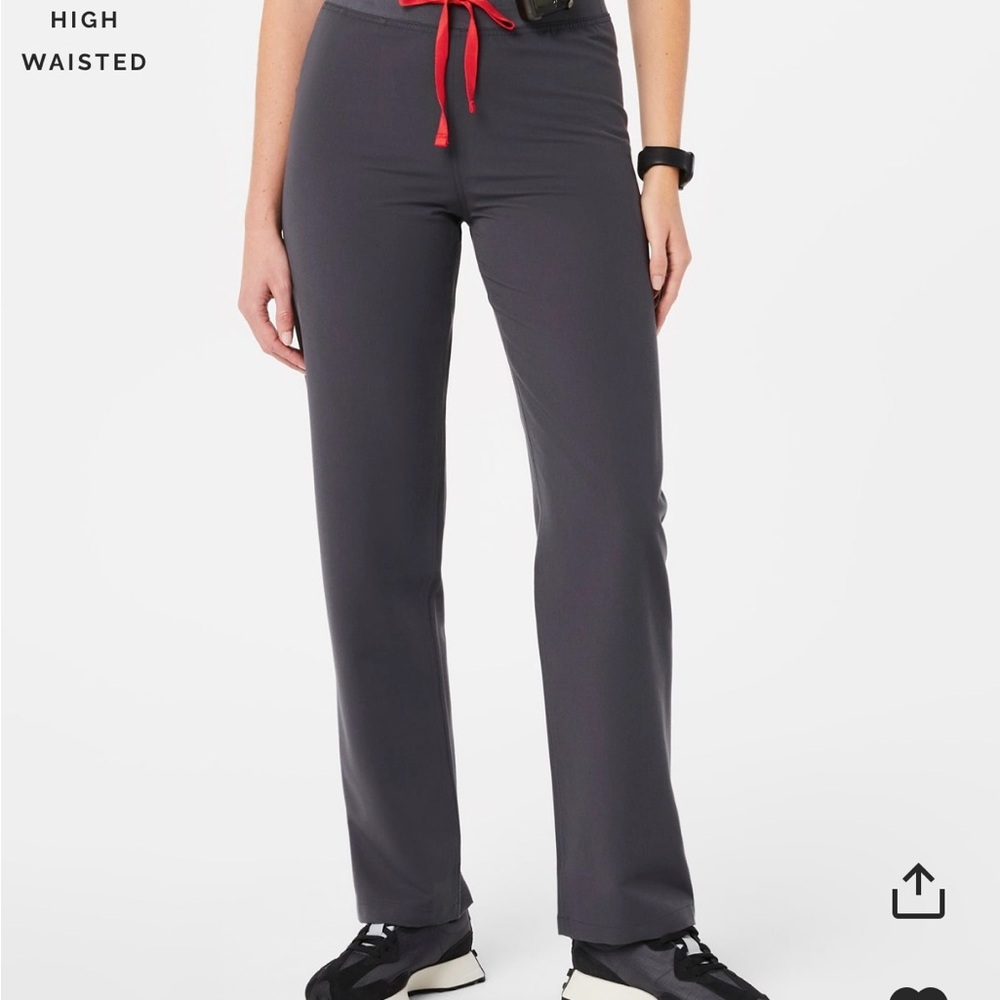 Figs Charcoal / Gray Livingston High Waisted Scrub Pants xs